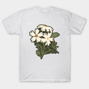 Three flowers on green background T-Shirt